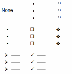 Default Bullet types