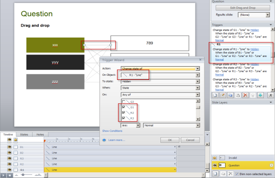 Changing the lines into hidden state using triggers