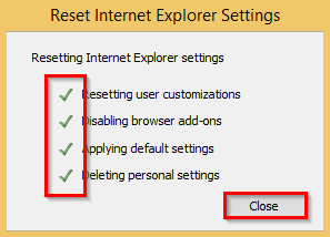 Reset Internet Explorer Settings