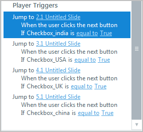 Add triggers to the Next button in the main slide