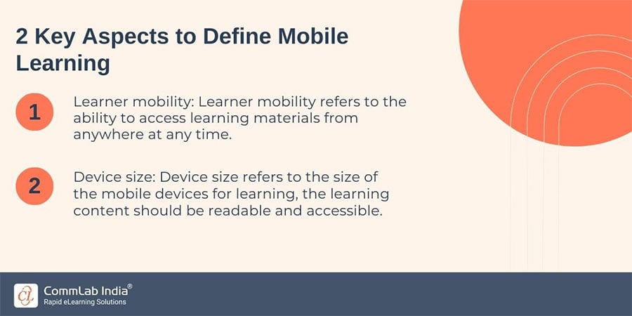 2 key aspects t define mobile learning