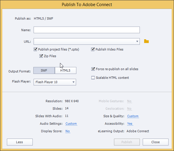 Publish to Adobe Connect