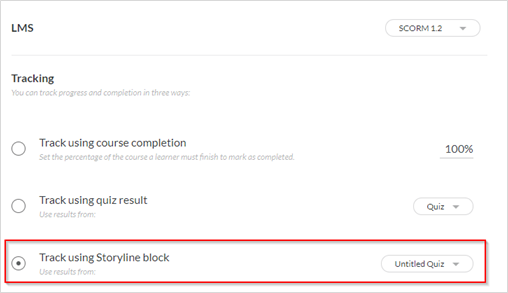 Track Course Completion with Storyline Block
