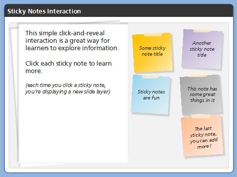 Sticky Note Interactivity Template in Storyline
