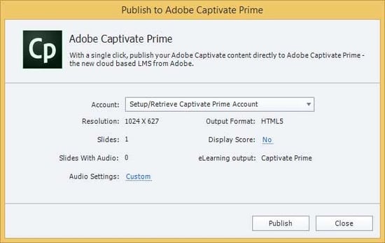 Publish to Adobe Captivate Prime