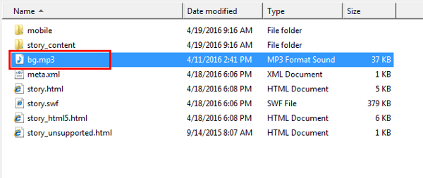 Add audio files to the publish folder