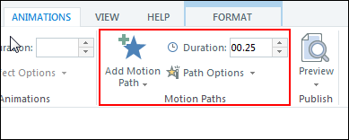Apply two motion path animations