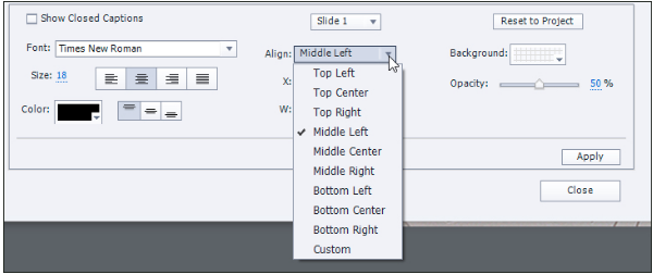 Closed Captions in Captivate 2017