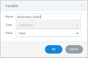Create a boolean variable restriction slide