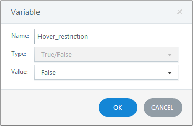 Create a new boolean variable hover restriction