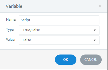Create a variable with default value false
