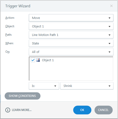 Create another trigger to move object1 Step 7