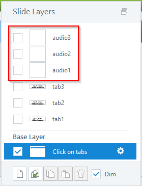 Create three more layers audio 1-2-3