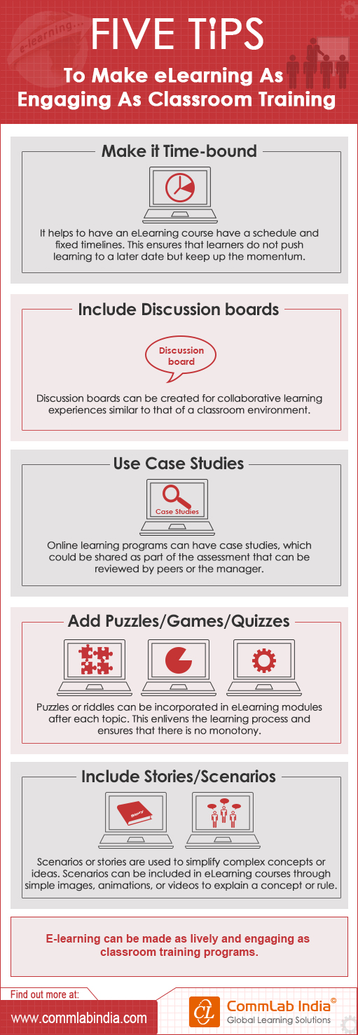 5 Tips to Make E-learning As Engaging As Classroom Training[Infographic]