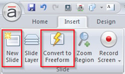 From Convert to Freeform option of Insert tab 1