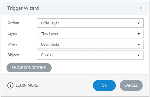 Hide the layer when the learner clicks confidential textbox