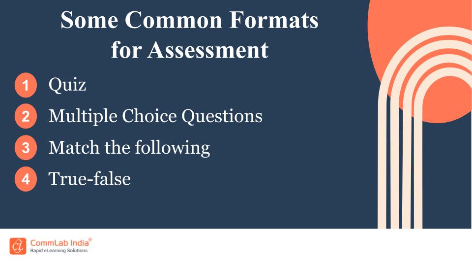 Some Common Formats for Assessment