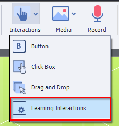Interactions Dropdown
