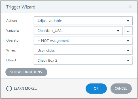 Repeat the steps to checkbox 2