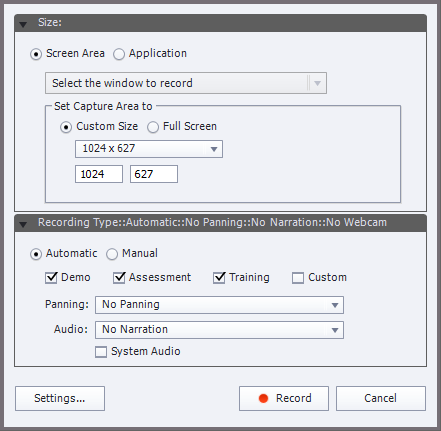 Screen Recording in Adobe Captivate