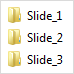 Screenshot of different folders