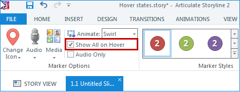 Select the option show all on hover Step-3