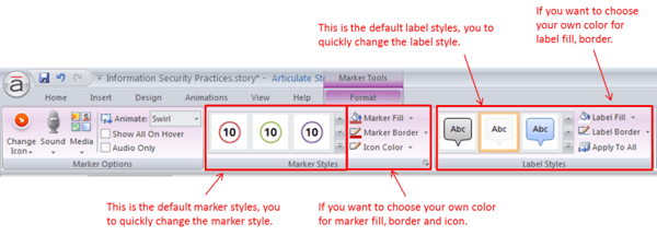Setting the Default Appearance and Labels of Markers