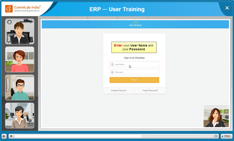 Simulations for ERP Training