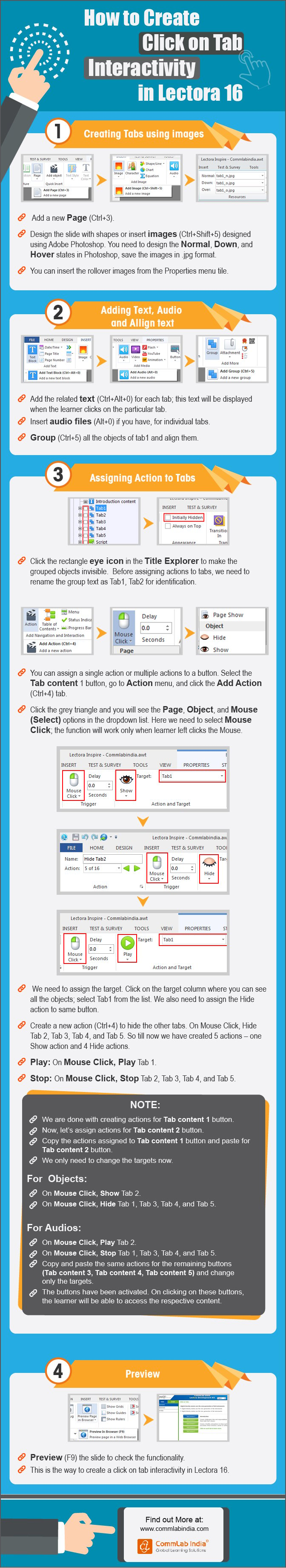 How to Create Click On Tabs Interactivity in Lectora 16 [Infographic]