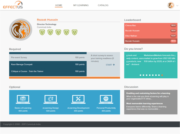 Effectus LMS Dashboard