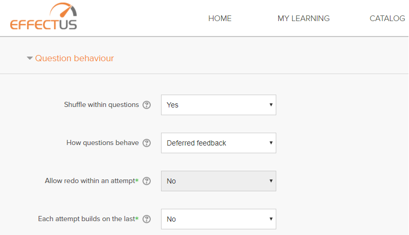 Randomizing questions in an LMS