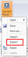 Export and import the designed template
