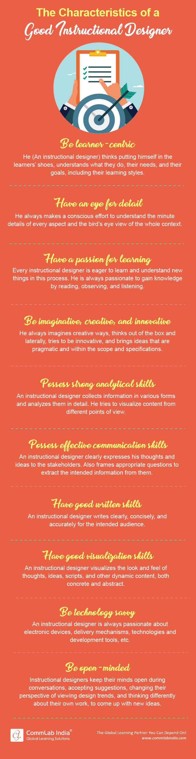 The Characteristics of a Good Instructional Designer [Infographic]