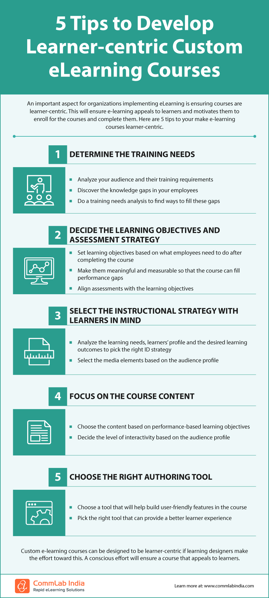 5 Tips to Develop Learner-centric Custom E-learning Courses [Infographic]