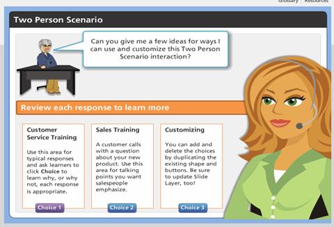 Screenshot Showing Two People Scenario Developed in Articulate Storyline