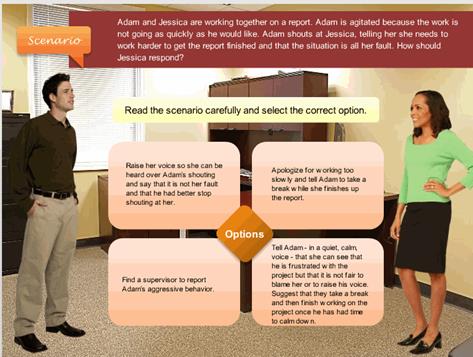 Screenshow Showing the Tradional Scenarios Developed in Articulate Storyline