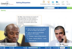 Screenshot of Scenario Showing a Sales Call