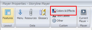 Select colors and effects from player properties