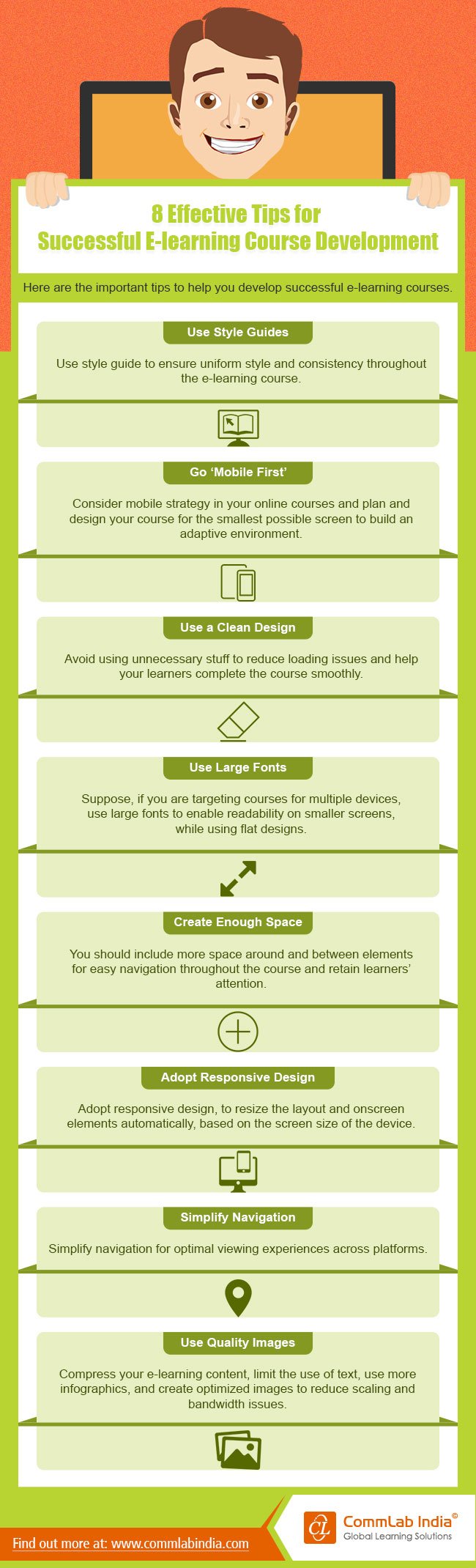 8 Effective Tips for Successful E-learning Course Development [Infographic]