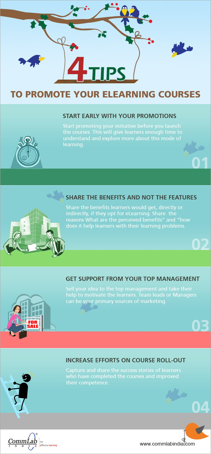 Four Tips to Promote E-learning Courses - An Infographic