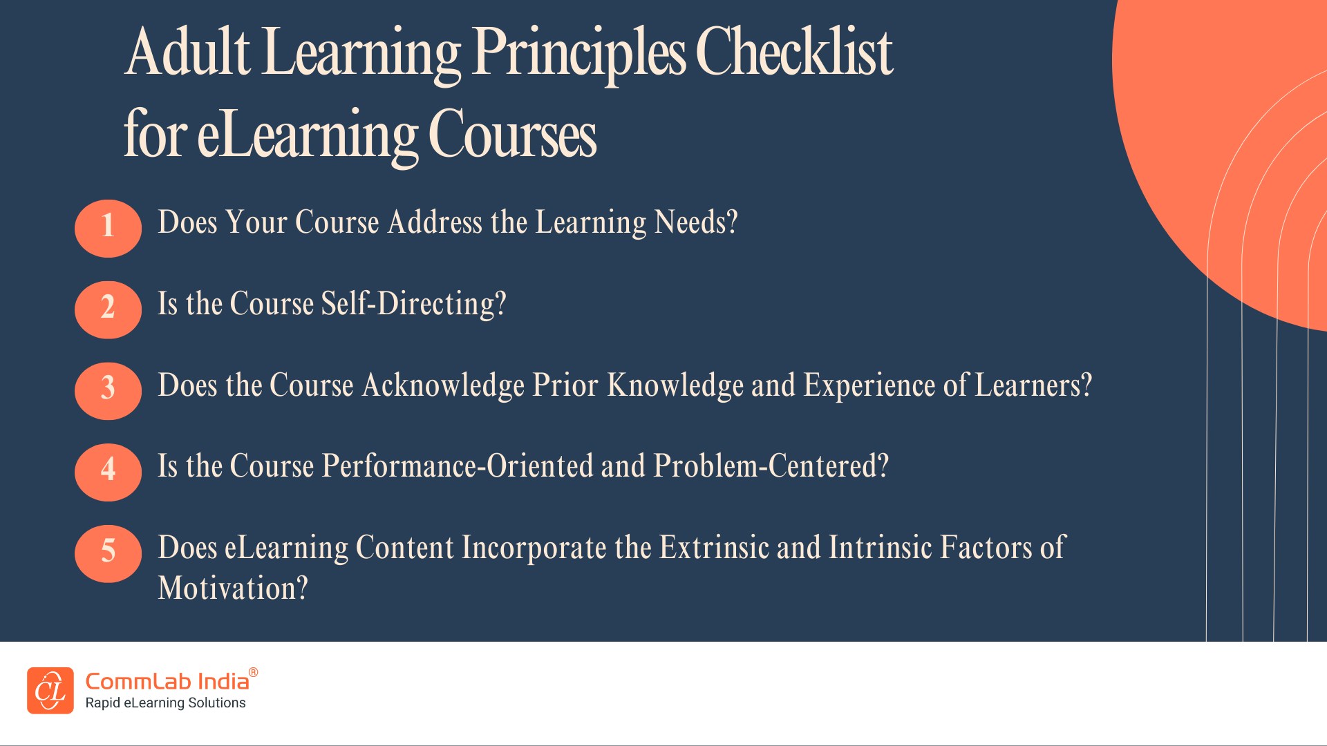 Adult Learning Principles Checklist for eLearning Courses