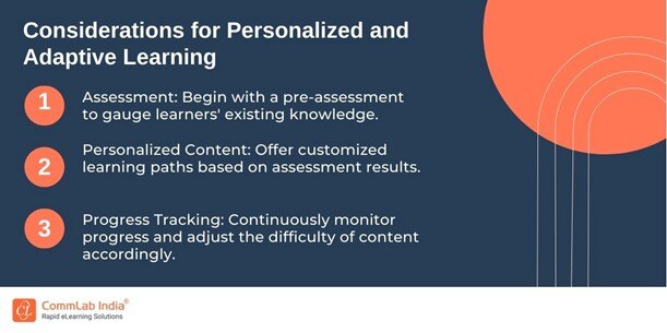 Considerations for Personalized and Adaptive Learning