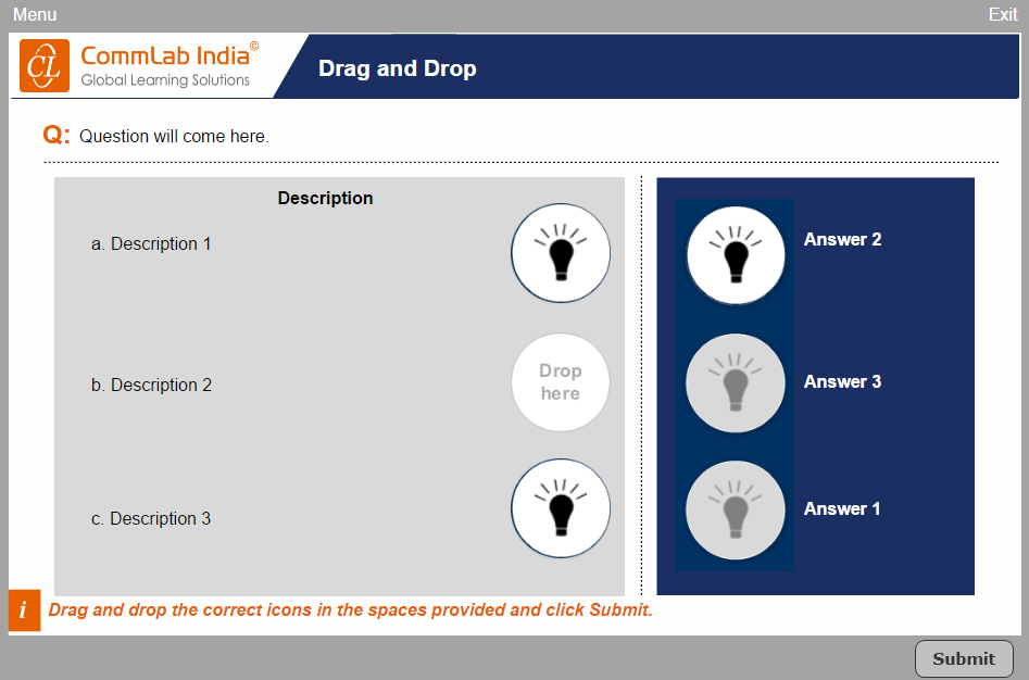 Drag and Drop Interactivity Option in Lectora