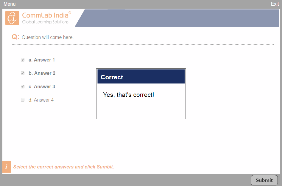 Multi-select option in assessment