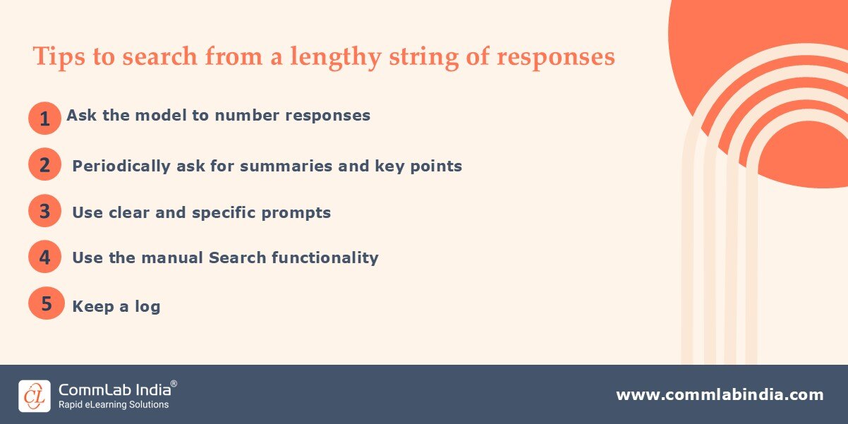 Tips to search from a string of ChatGPT responses