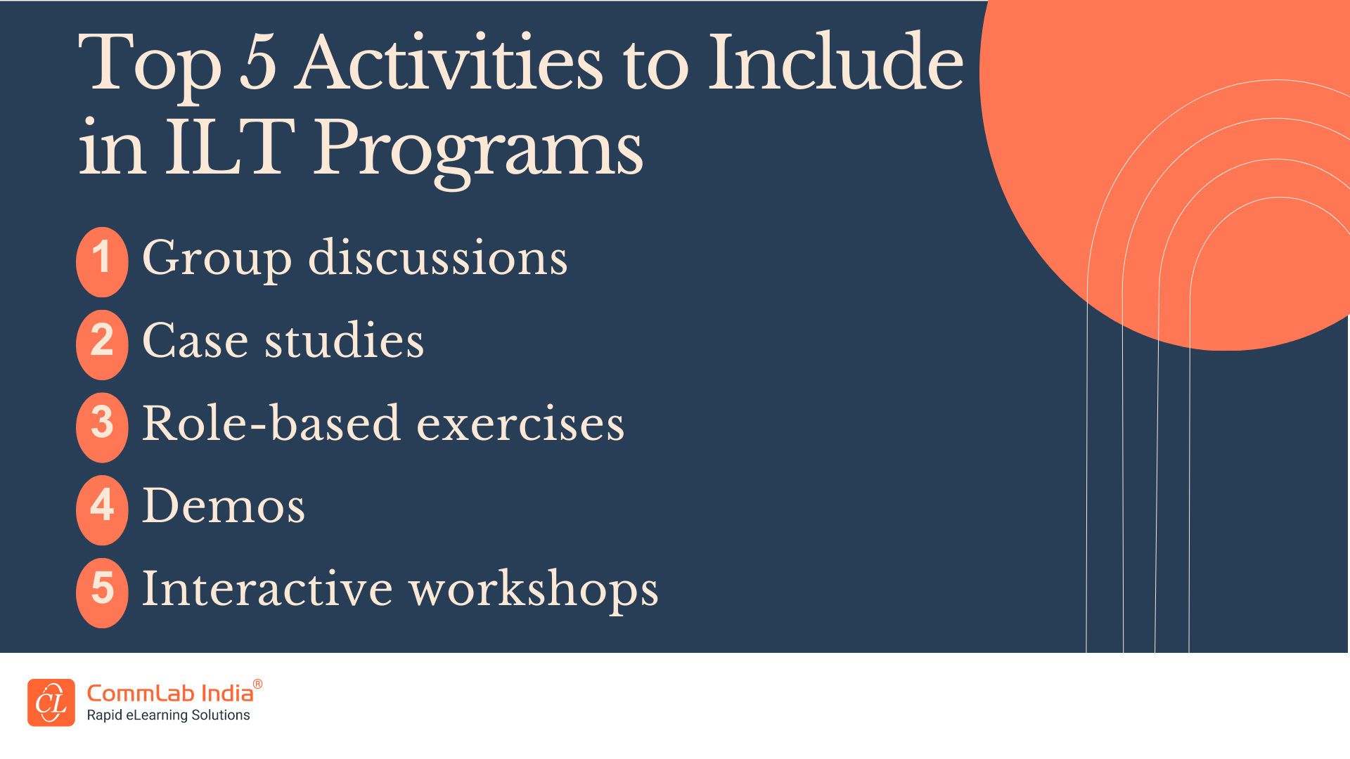 Top 5 Activities to Include in ILT Programs