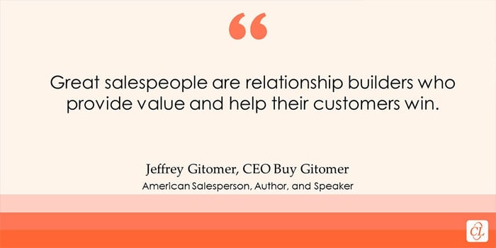 Jeffrey Gitomer Quote on Sales