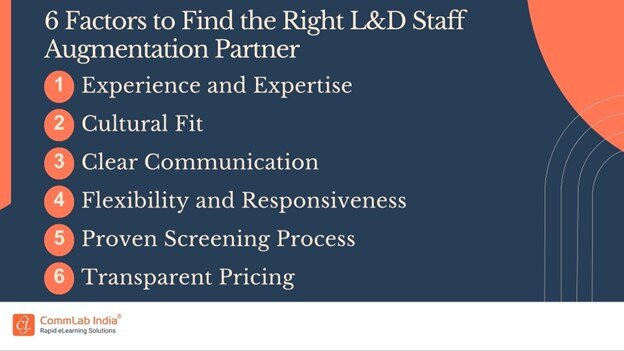 6 Factors to Find the Right L&D Staff Augmentation Partner